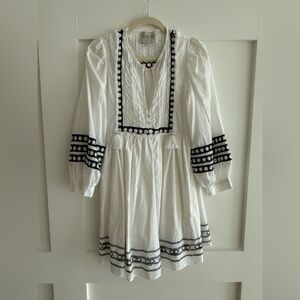 Sea New York White Dress with Black Accents